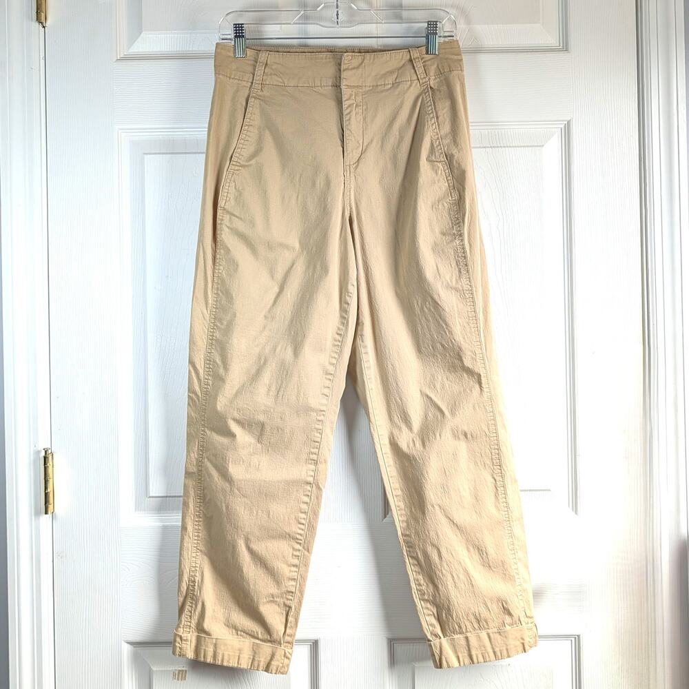 A New Day Khaki Tan Cotton Lyocell Stretch Tapered Ankle Chino Pants Size 6
